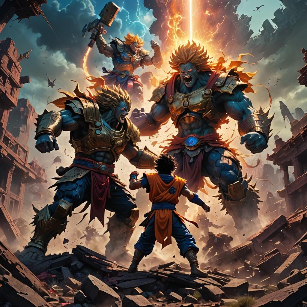 Titan vs. Goku: Colossal Fantasy Artwork
