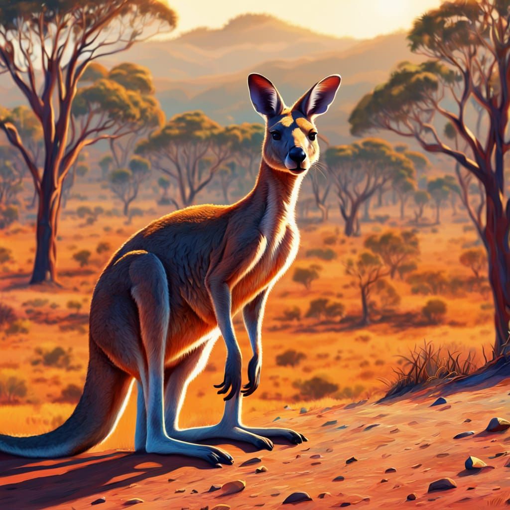 Vibrant Outback Landscape in Digital Art Style