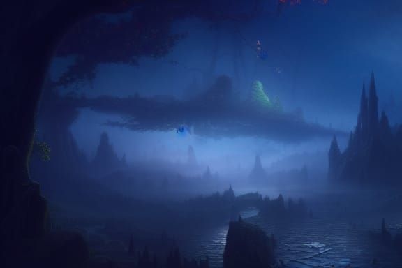 Ethereal Fantasy Ocean in Matte Painting Style