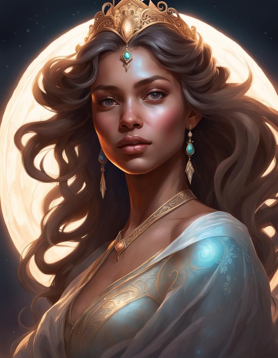 princess glowing in the moonlight