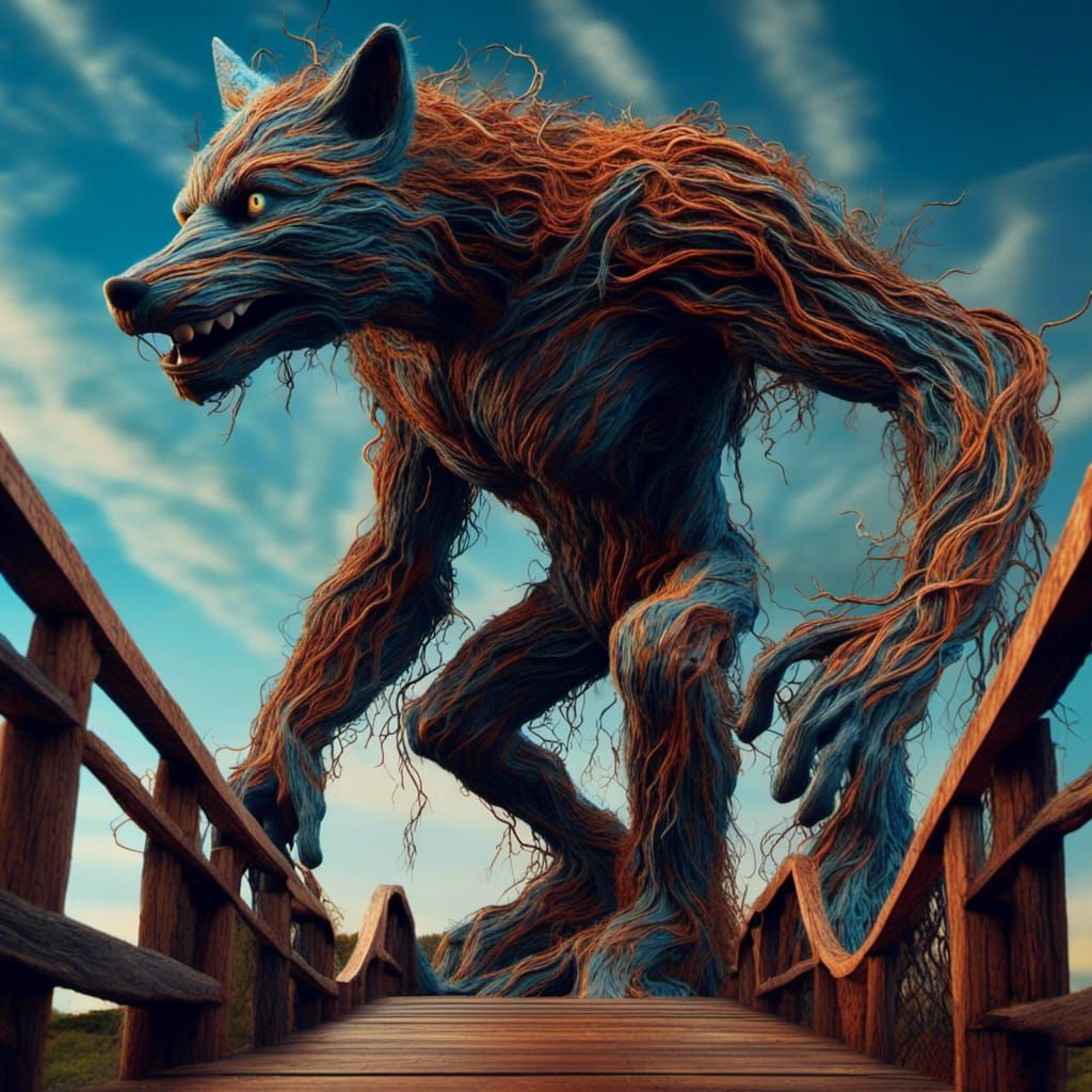 Werewolf's Silent Scream: A Surreal Expressionist Nightmare