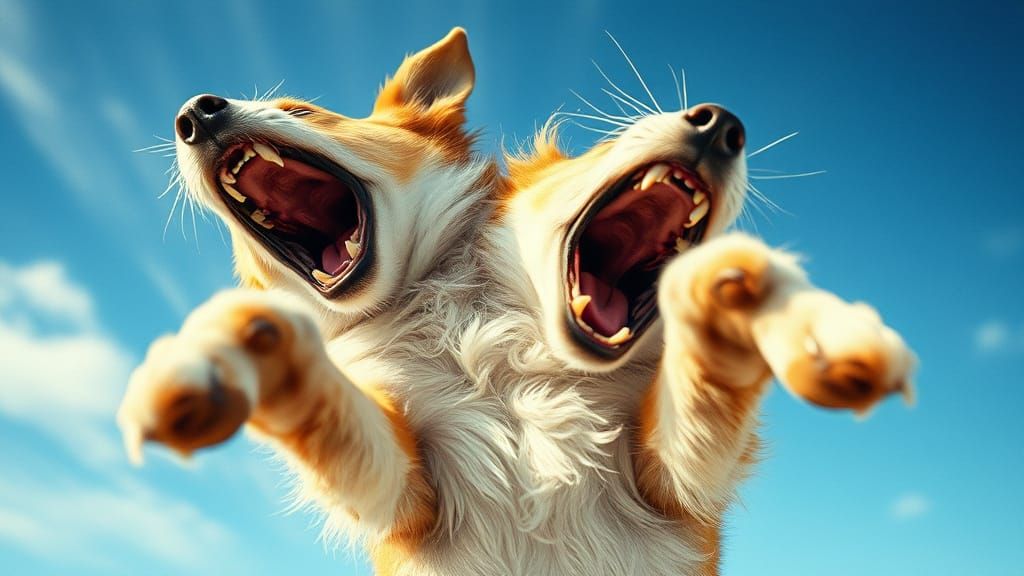 Dog Scream: Airborne Motion in Cinematic Style