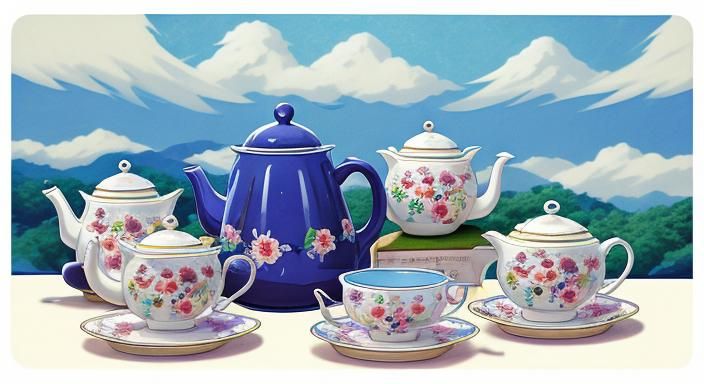 Sweet Teapot in Anime Key Visual Style