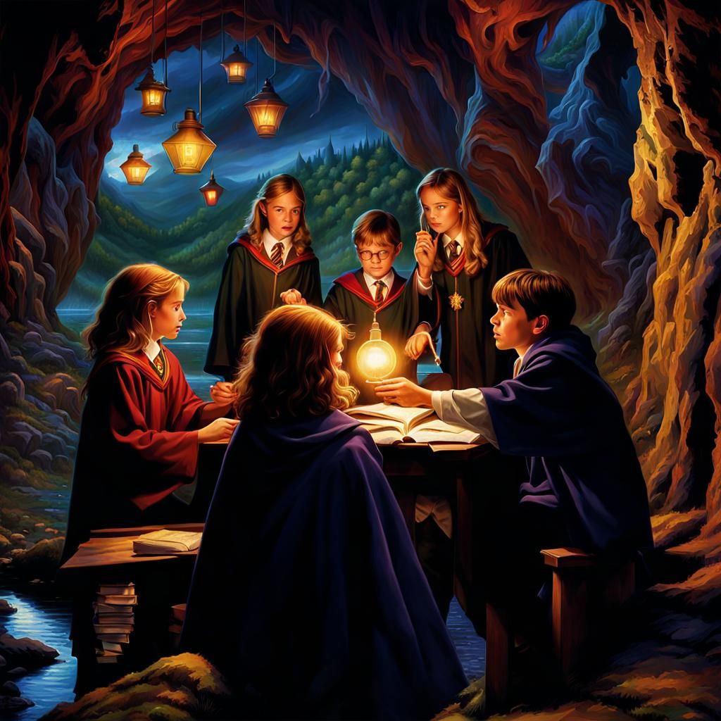 Harry Potter Time Equation Lesson in Van Gogh Style