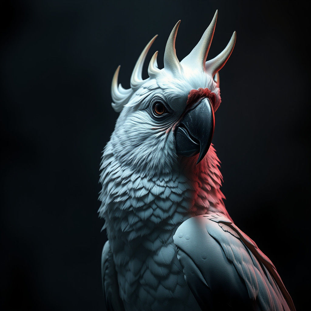 Iridescent Parrot in Dark Fantasy Style