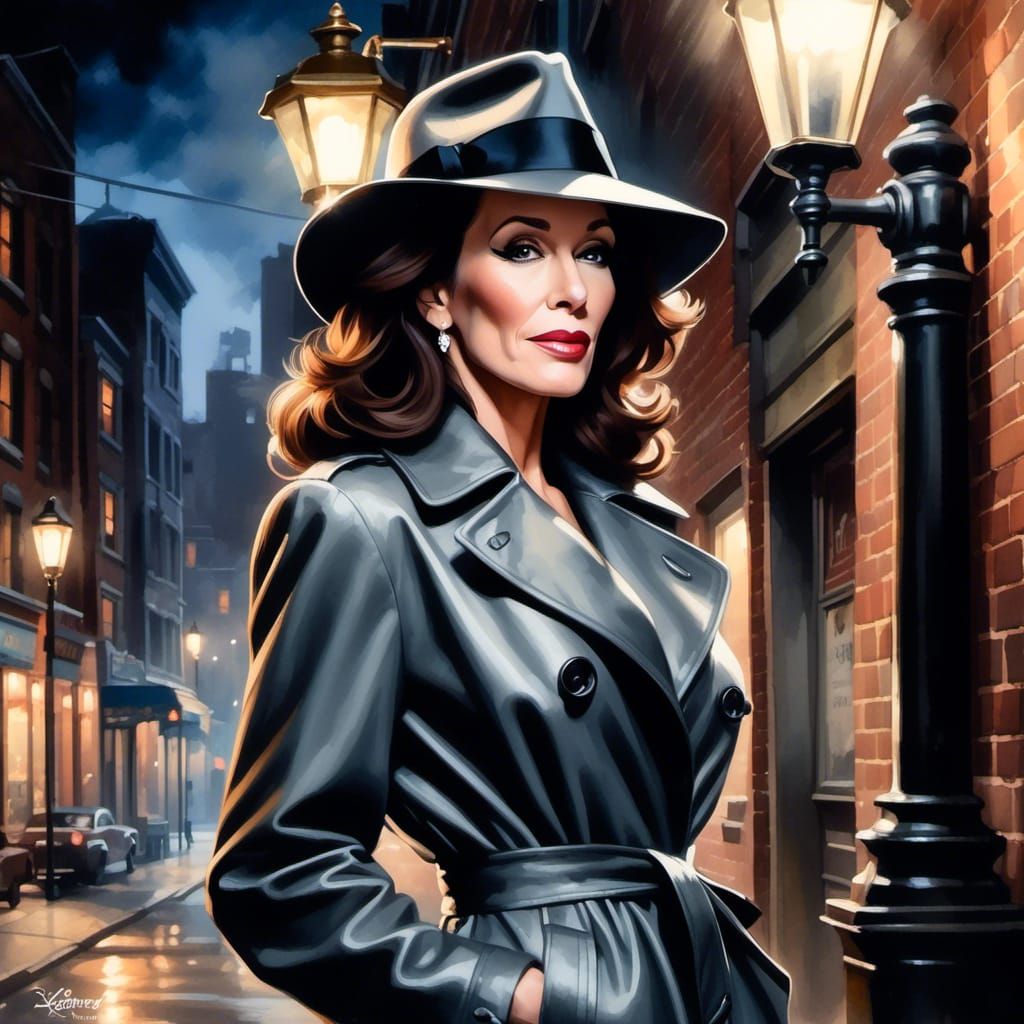 Katey Sagal as 1950s Private Eye in Noir Style