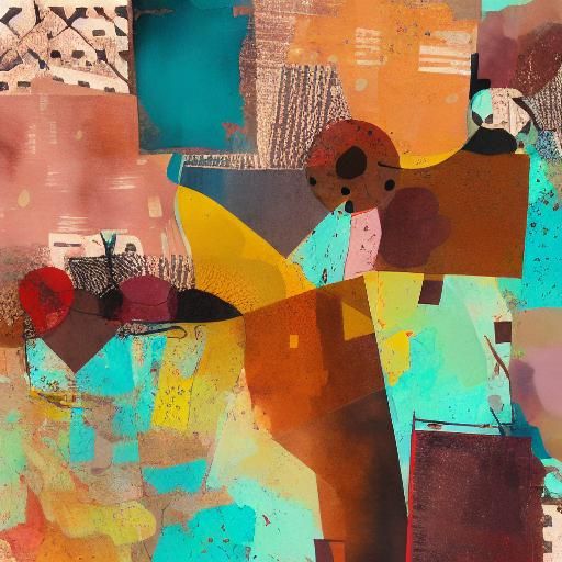 Dynamic Pop Art Collage with Geometric Shapes