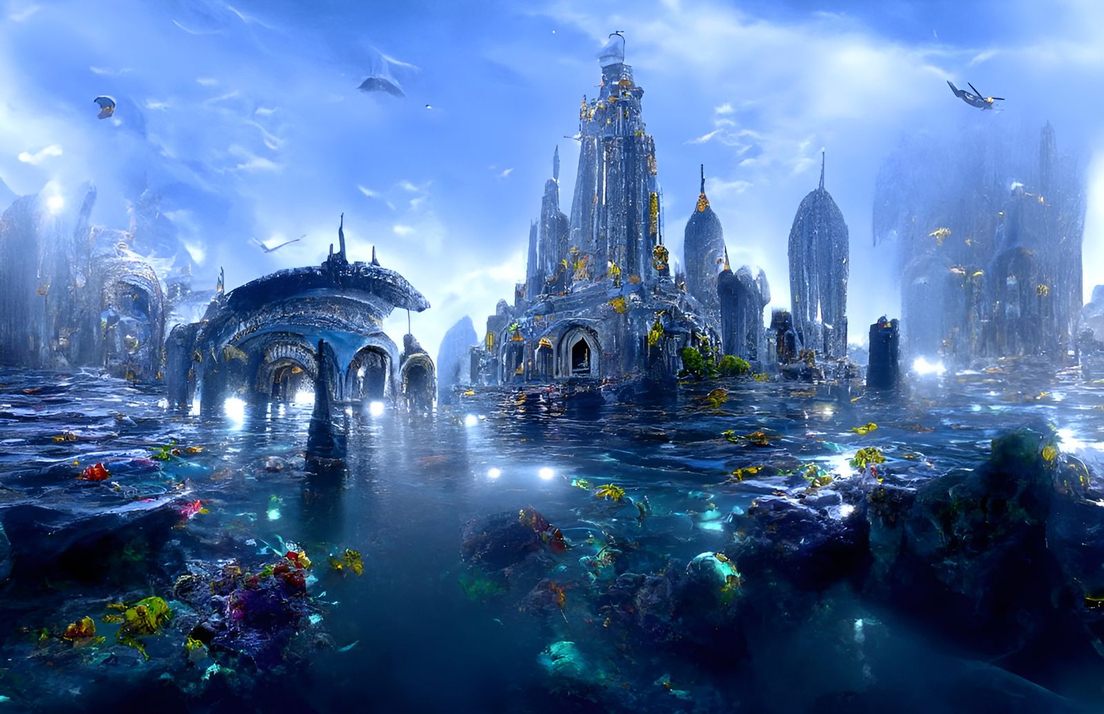 Epic Underwater City of Atlantis: Digital Illustration