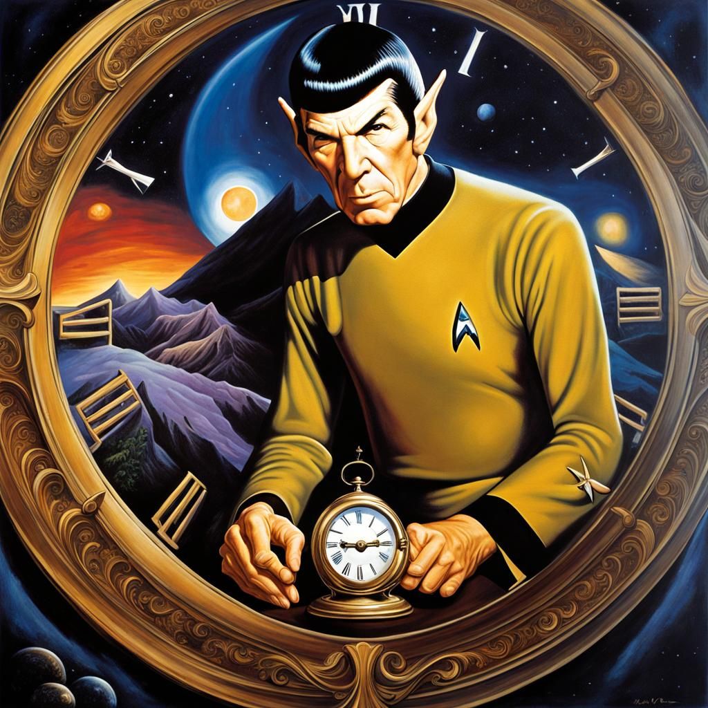 Mr. Spock on a Clock in 8k