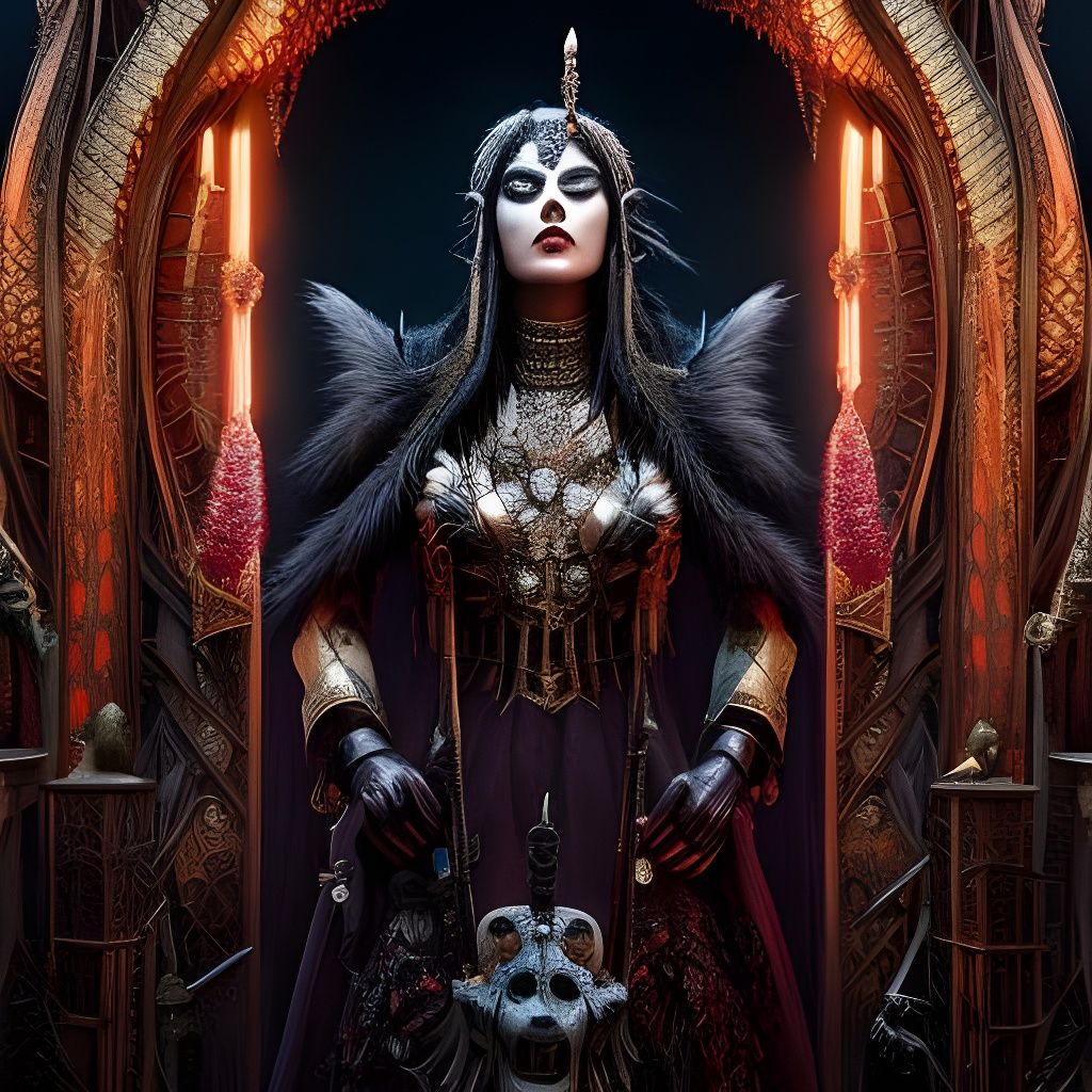 Psychotic Goth in Voodoo Costume Portrait