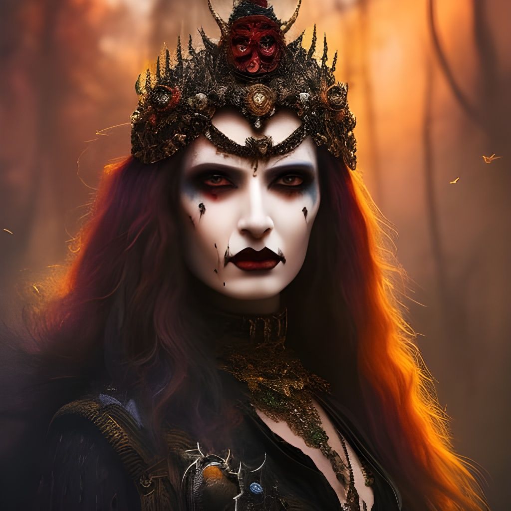 Angry Goth in Voodoo Costume, Digital Art