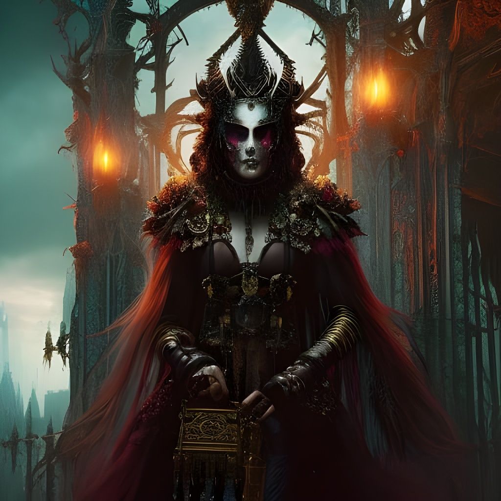 Psychotic Goth in Ornate Voodoo Costume