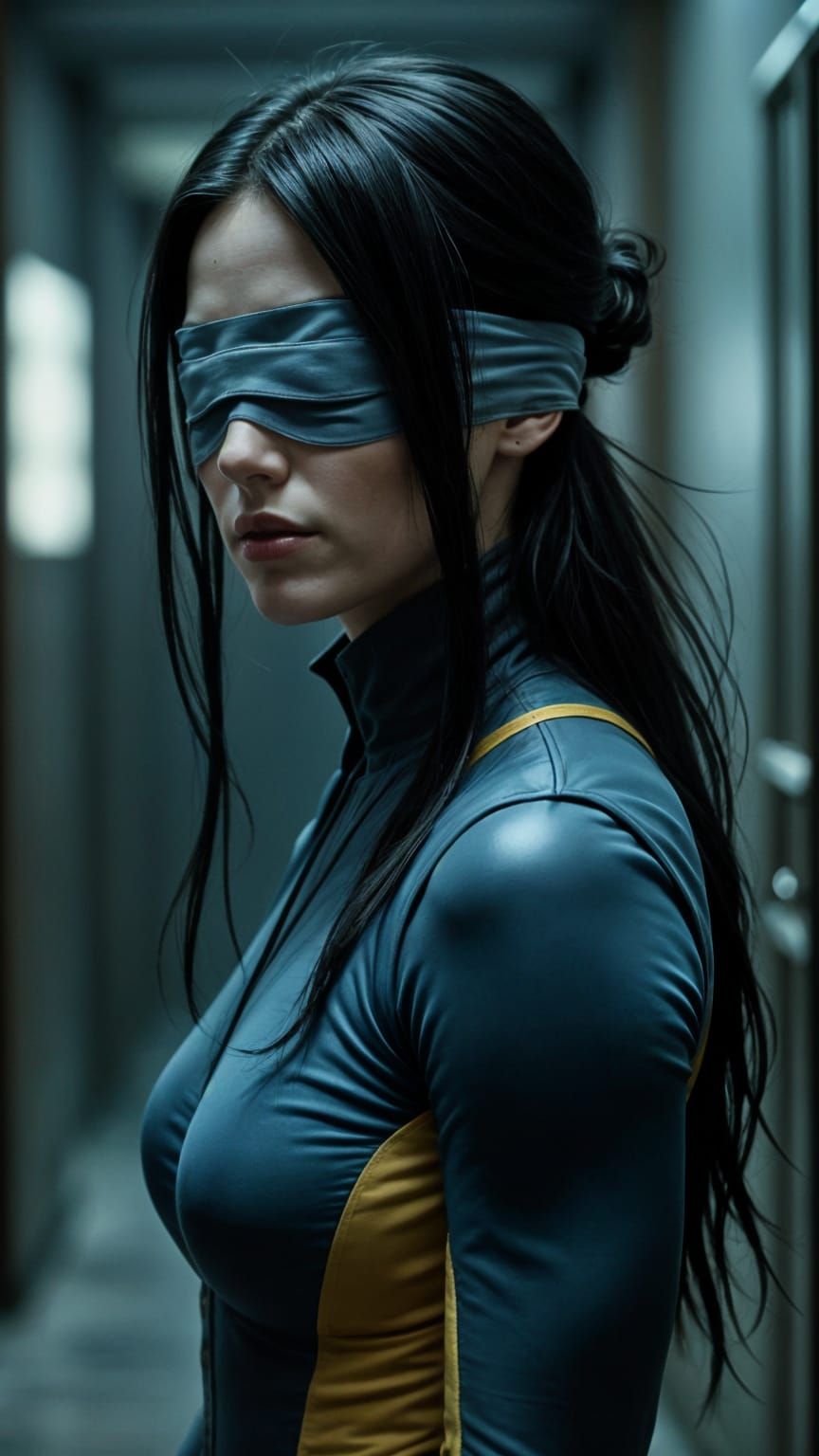 X-Men Blindfold in Ethereal Hallway