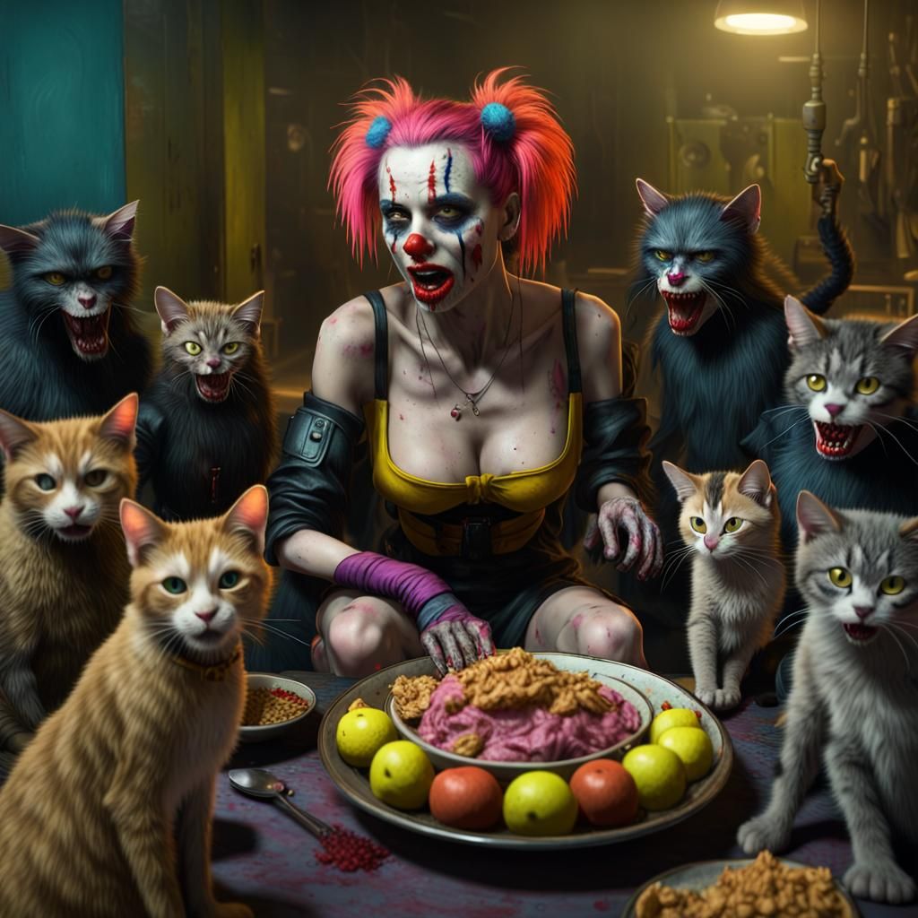 Cyberpunk Zombie Monkey Clown Cat Lady Feast