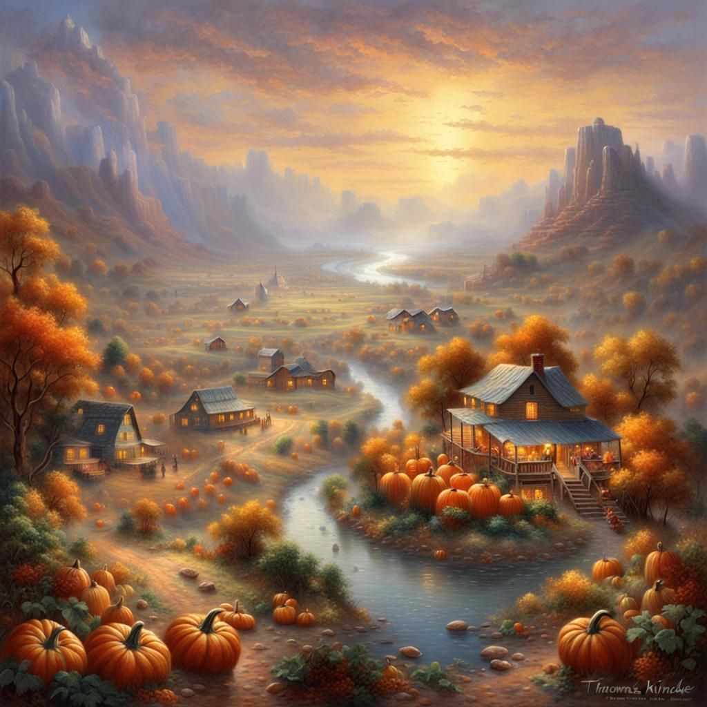 Navajo Village at Mesa Base in Ethereal Style