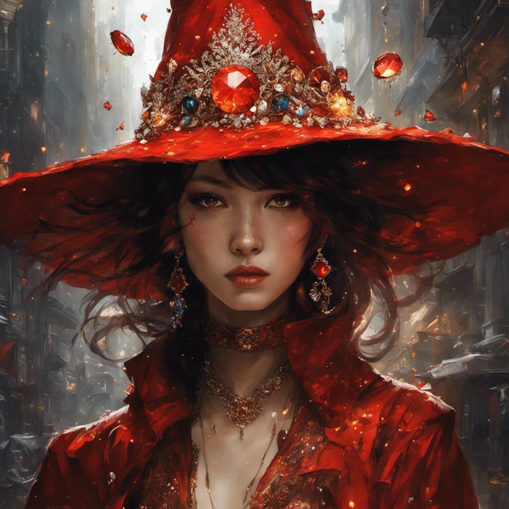 Phoenix Witch Portrait in Hyperrealistic Style