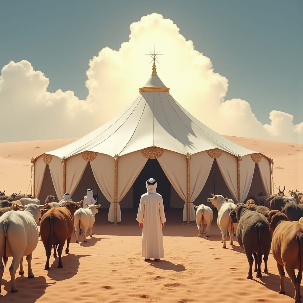 Avraham's Tent in the Desert: A Matte Painting