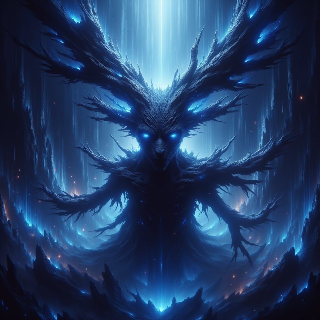 Ominous Entity Emerges from Dark Mystical Shadows