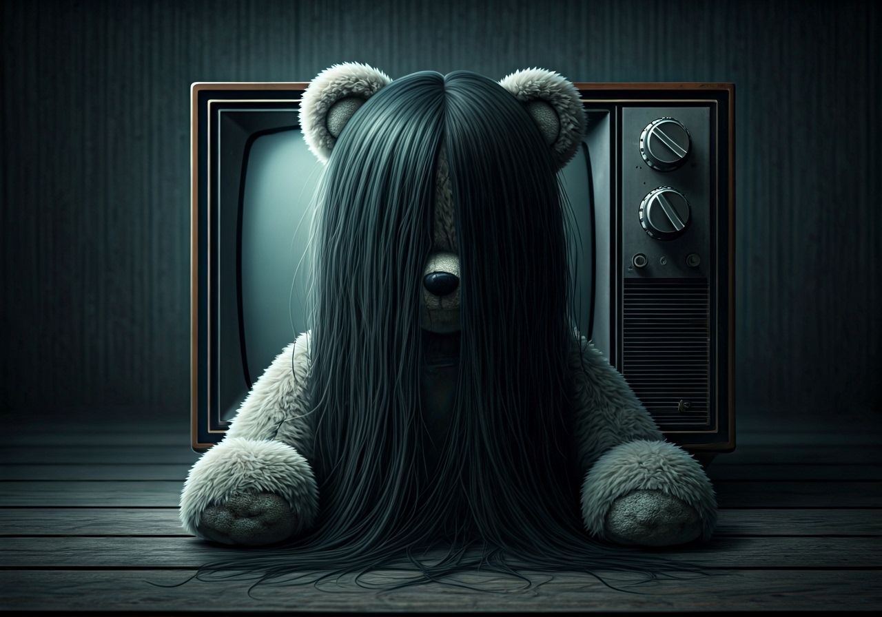 Creepy Teddy Bear Crawls From TV Screen