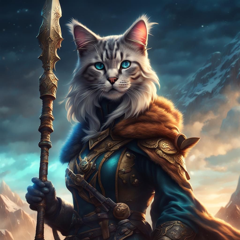 Cat-like Woman Warrior Fantasy Concept Art