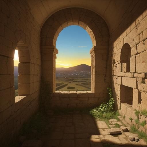 Tel Siqmona: Ancient Hilltop Settlement at Sunset