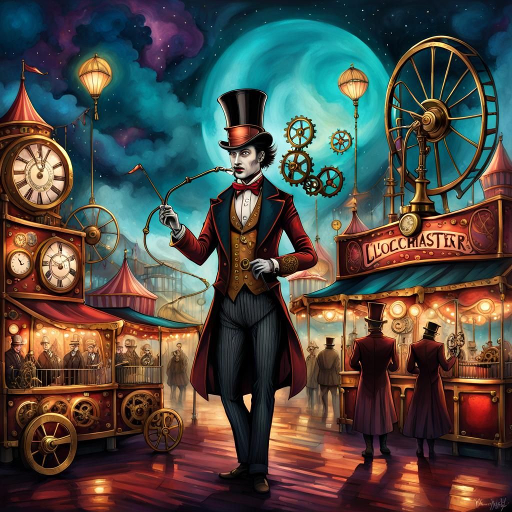 Steampunk Carnival at Twilight: A Mechanical Fantasy