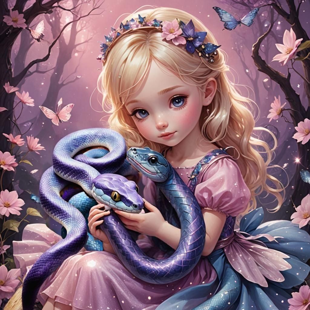 Purple and Blue Snake Illustration