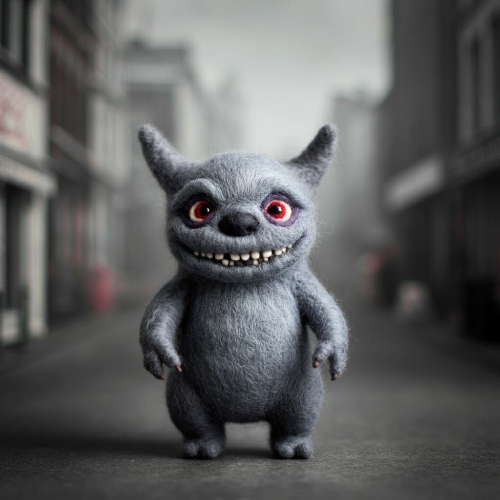 Cute Grey Creature with a Hint of Macabre
