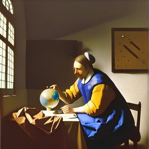 The Astronomer: A Vermeer-Inspired Scene