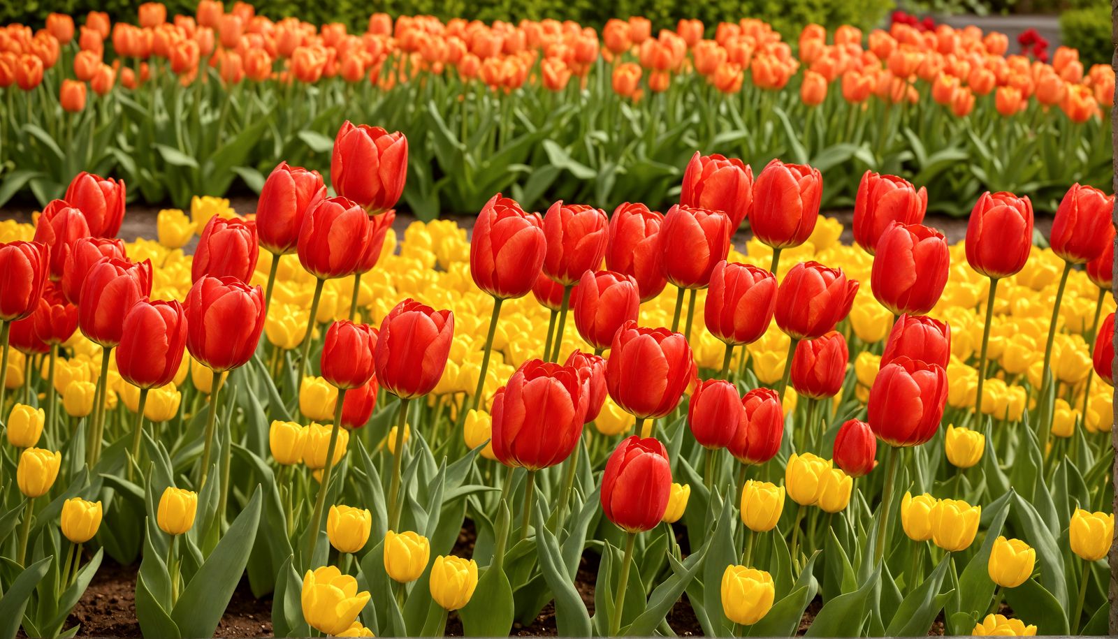 Hyperrealistic Red Tulips in Full Bloom