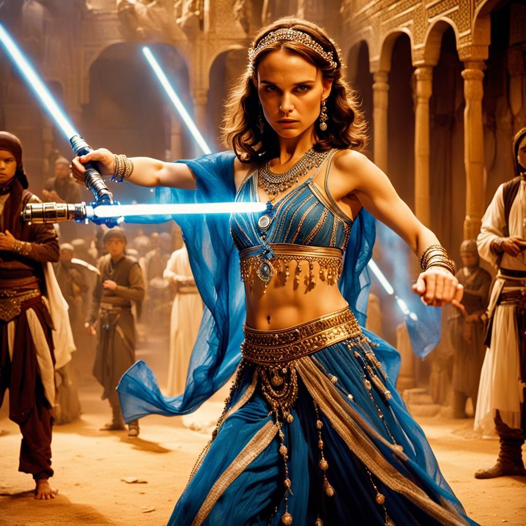 Cinematic Belly Dancer with Lightsaber