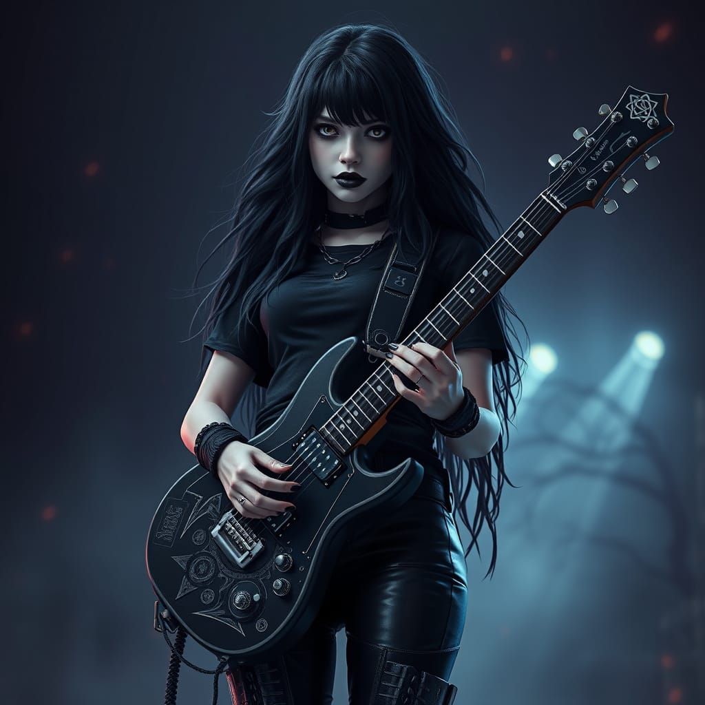 Gothic Rocker in Dark Fantasy Style