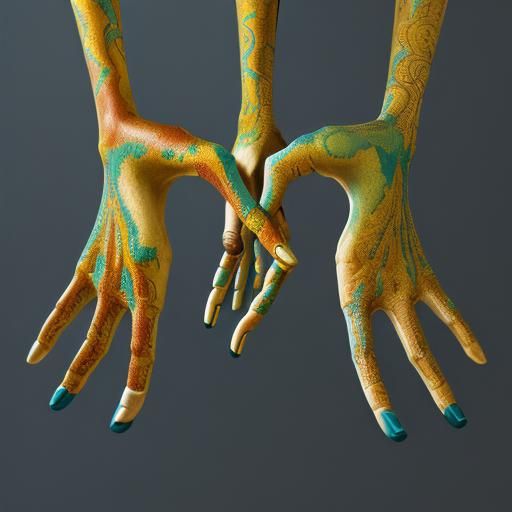 Vibrant Encaustic Fractal in High Resolution