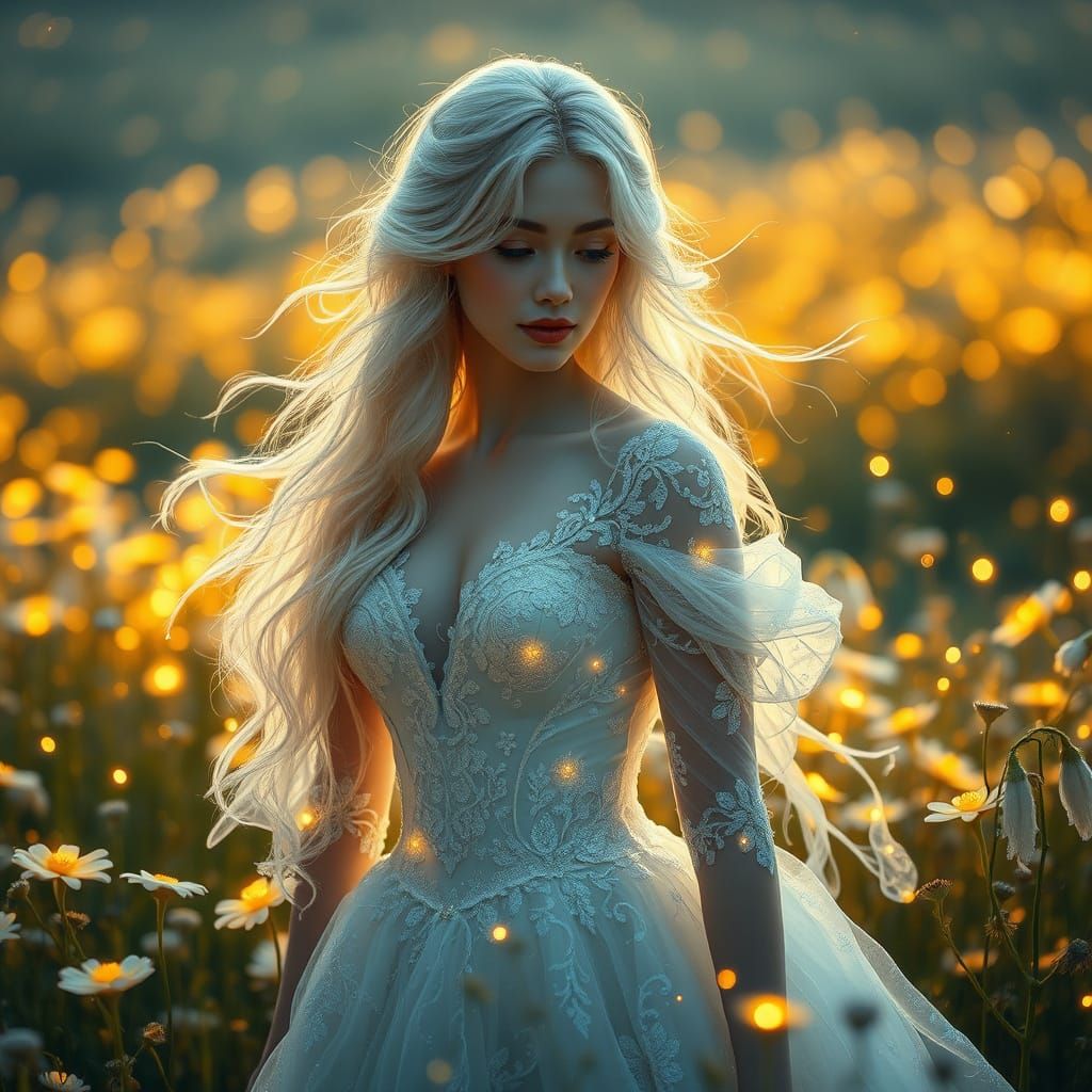 Celestial Bride in Starlight Field