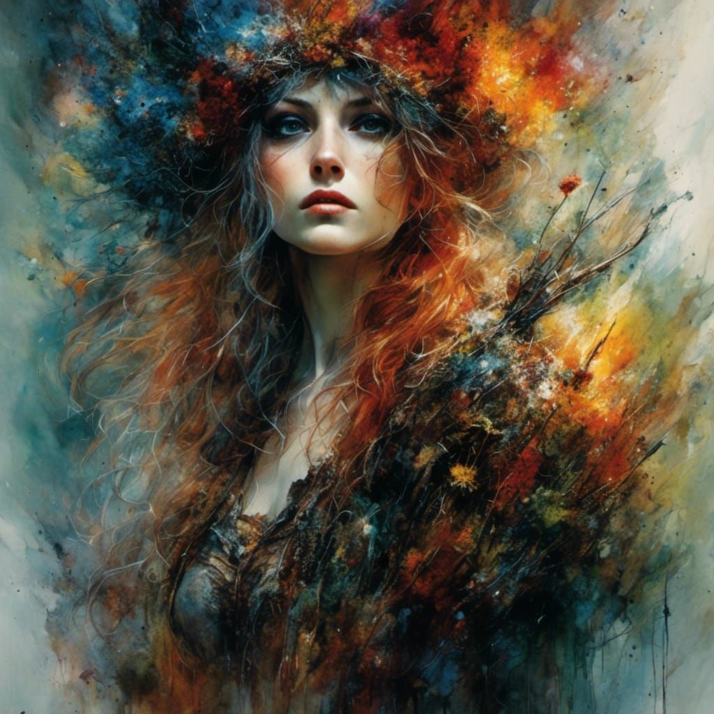 Expressive Portrait with Messy Brushstrokes