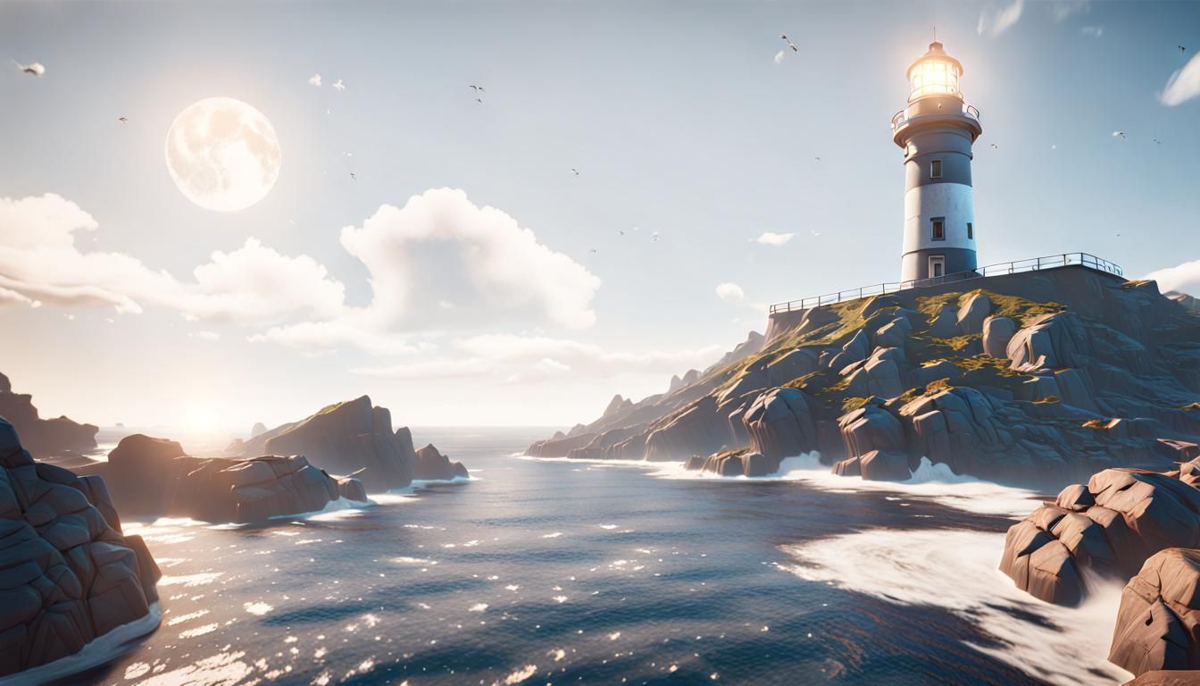 Lighthouse on Comet: 3D Game Cinematic Graphics