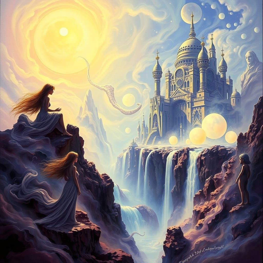 Surreal Abstract Landscape with Hidden Figures