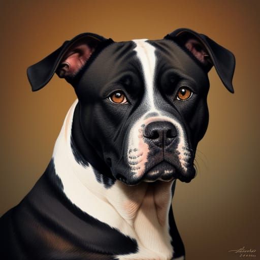 American Terrier Portrait in Oil Painting Style