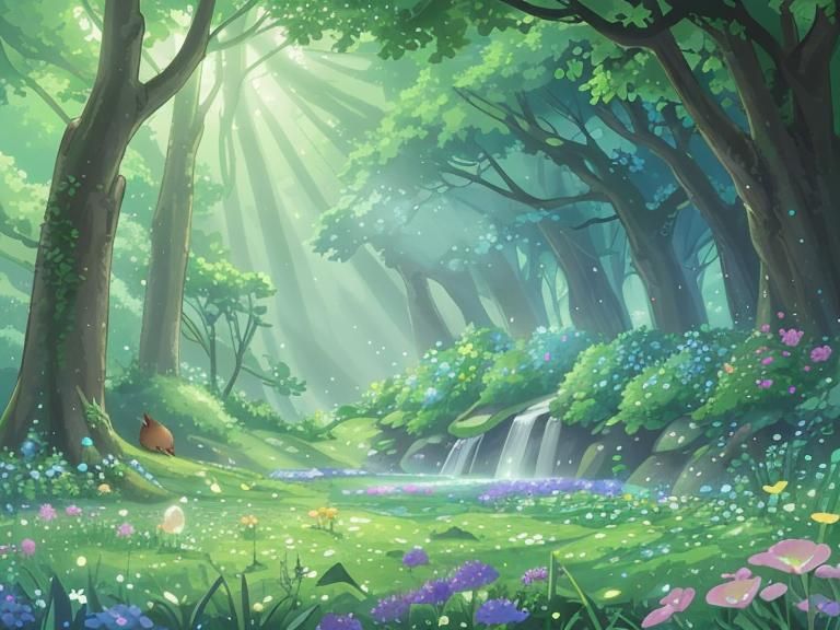 Enchanting English Garden in Spring: A Digital Painting