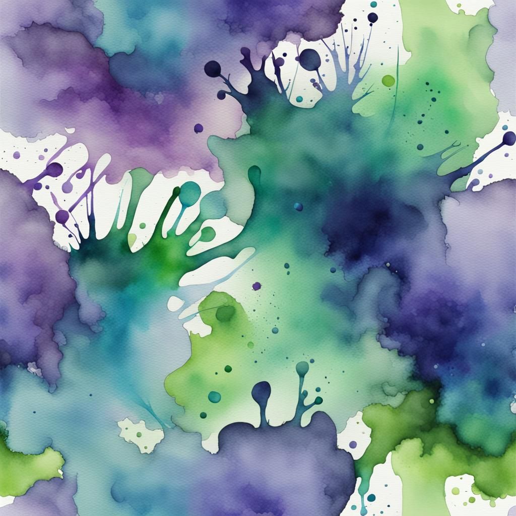 Abstract Watercolor Splash in Cool Colors