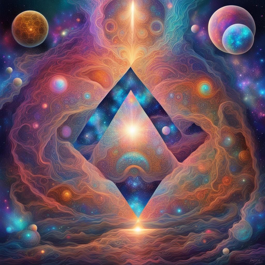 Holographic Infinity: Cosmic Astral Illustration