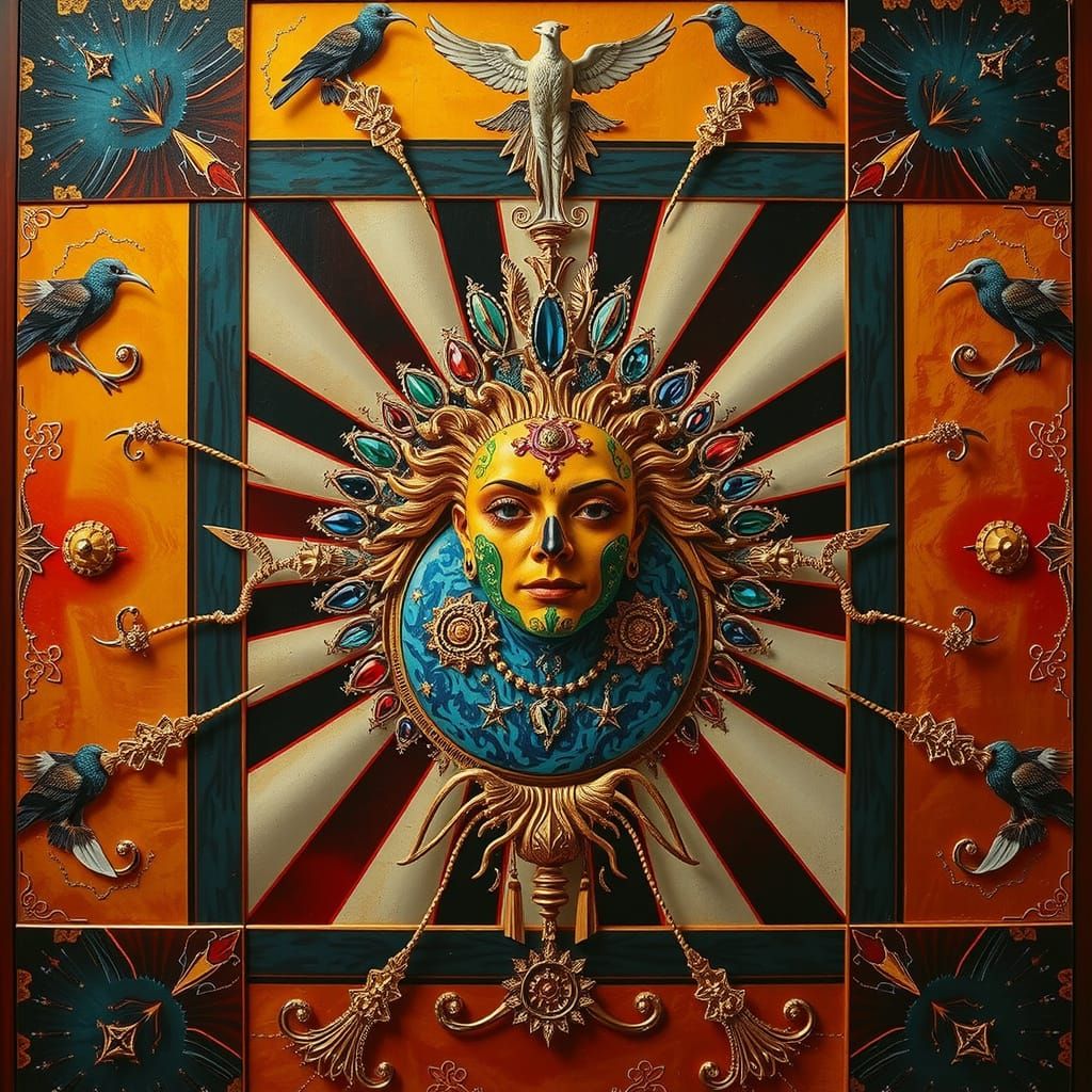 Vibrant Geometric Patterns in Photorealistic Style