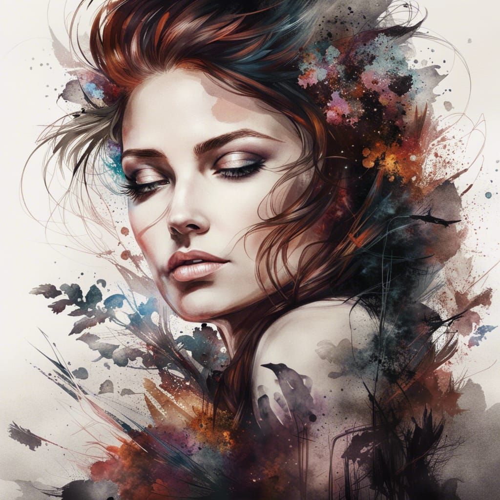 Dream Woman: Insanely Detailed Ink and Watercolor Art