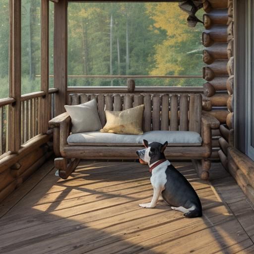 American Terrier Sleeping: Impressionist Oil Painting