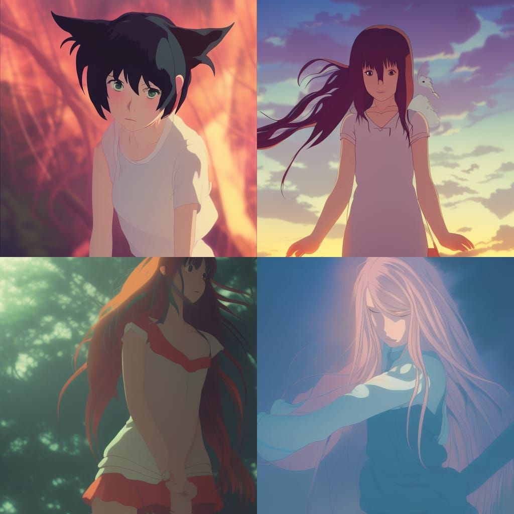 Anime Demon Girl in Studio Ghibli Style