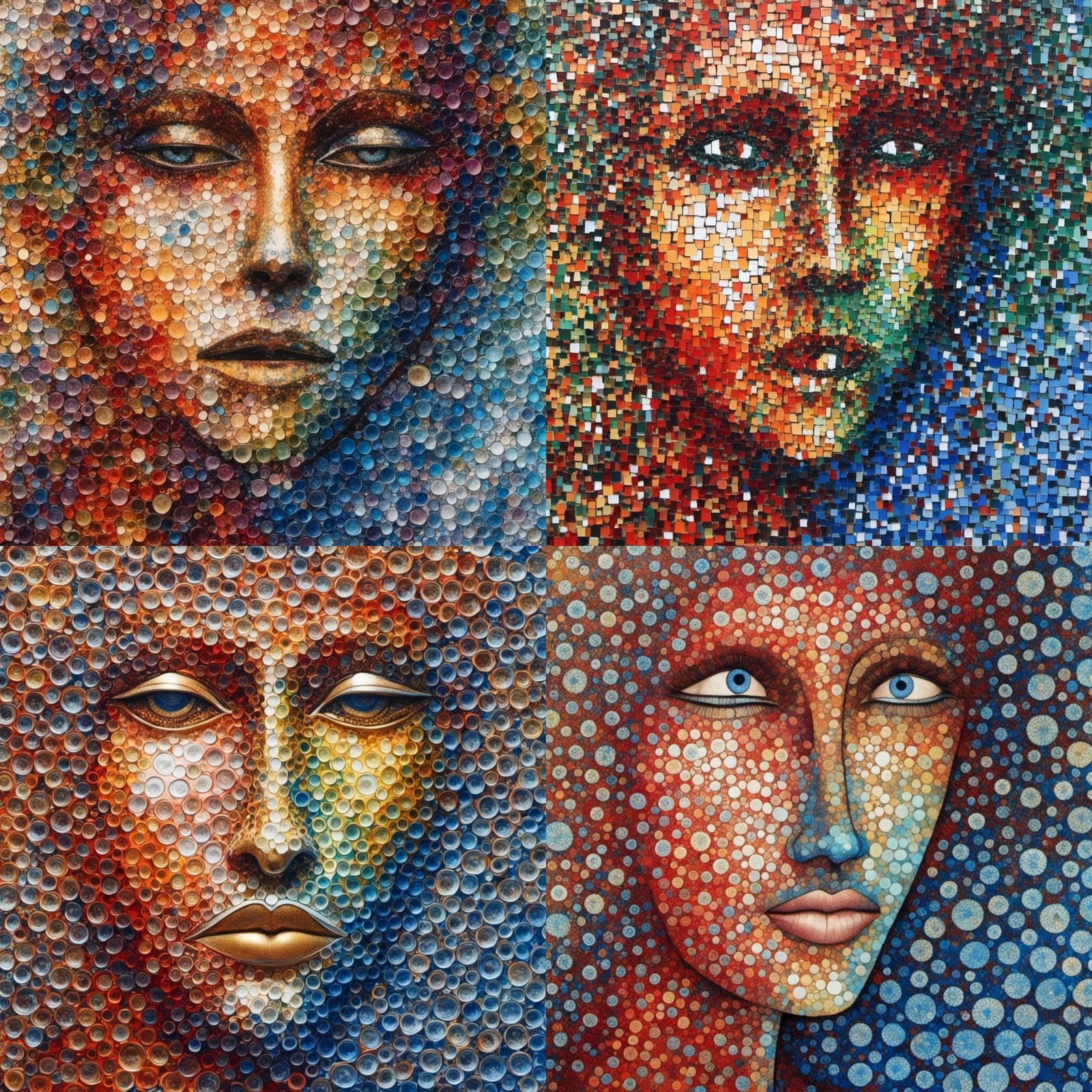 Spectral Fractal Face with Filigree Silhouettes