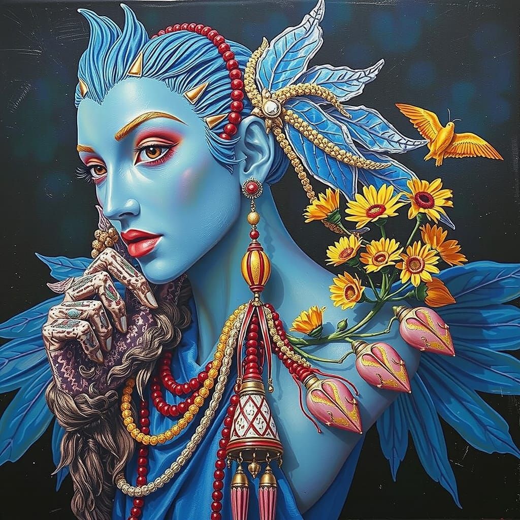 Hyperrealistic Sculpture in Vivid Colors