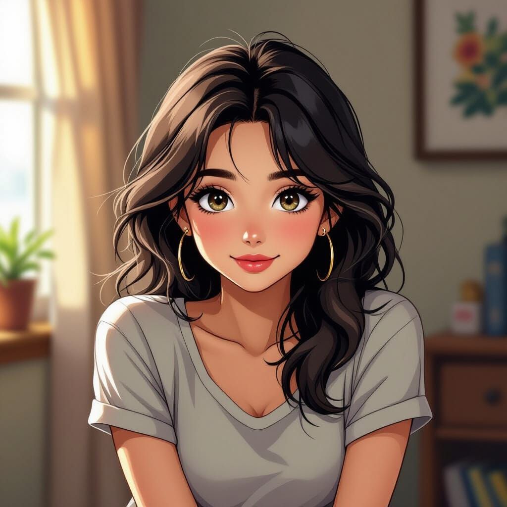 Monica as Manga-Style Adult, Cel-Shaded Art