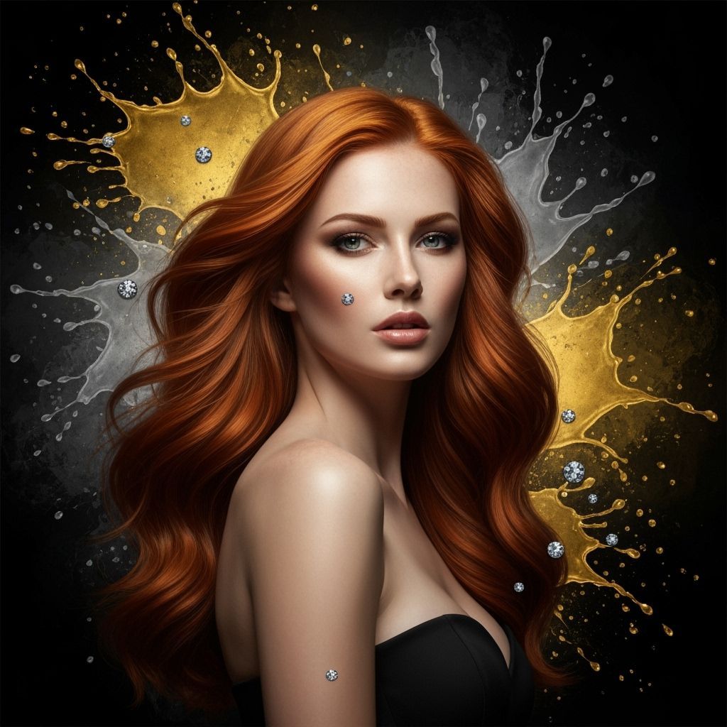 Diamond Art Oil Painting of Woman with Red Hair
