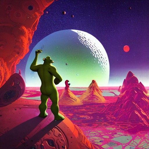 Shrek's Cosmic Getaway: A Graphic Novel Illustration